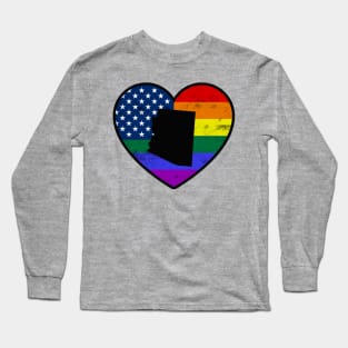 Arizona United States Gay Pride Flag Heart Long Sleeve T-Shirt